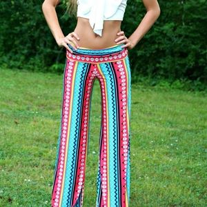 Multi Colored Wide Leg Yoga Pants